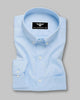 Aurelio Sky Blue Solid Button-Down Premium Giza Cotton Formal Shirt