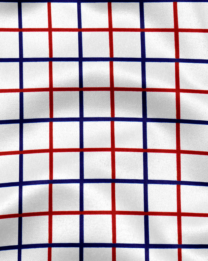 White With Red & Blue Windowpane Check Premium Cotton Shirt – Ellish Wear