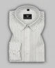 Aurevon White & Charcoal Pinstripe Premium Formal Shirt