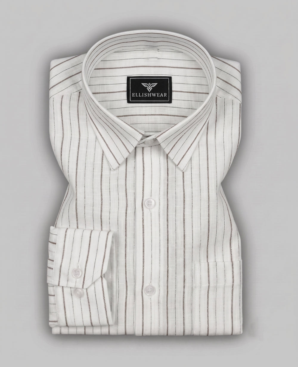 white dress shirt with brown stripes Lorvian & Mocha Striped Premium Linen Blend – Ellish Wear Tie-Strap Gold White Beach global-customer_personality-Luisa A thoughtfully crafted collection Size:0-3 months EU 62