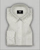 Aurevon White & Olive Green Pinstripe Premium Formal Shirt