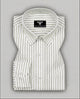 Aurevon White & Olive Green Pinstripe Premium Formal Shirt