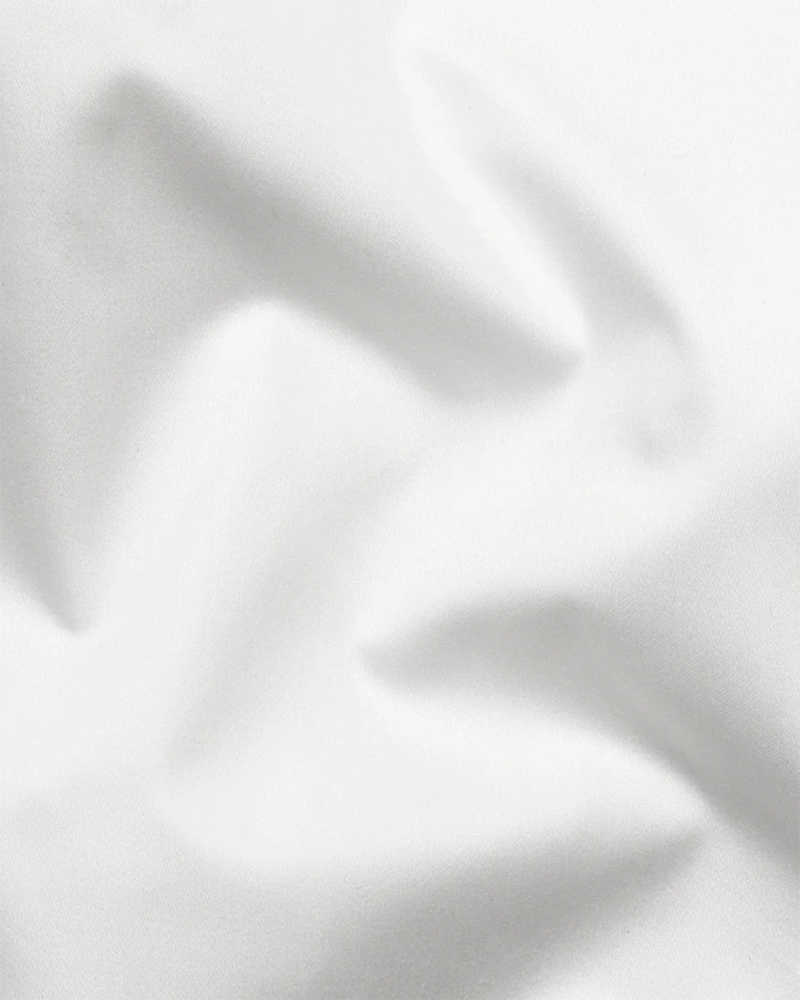 Bright White Wooden Buttons Premium Giza Cotton Shirt