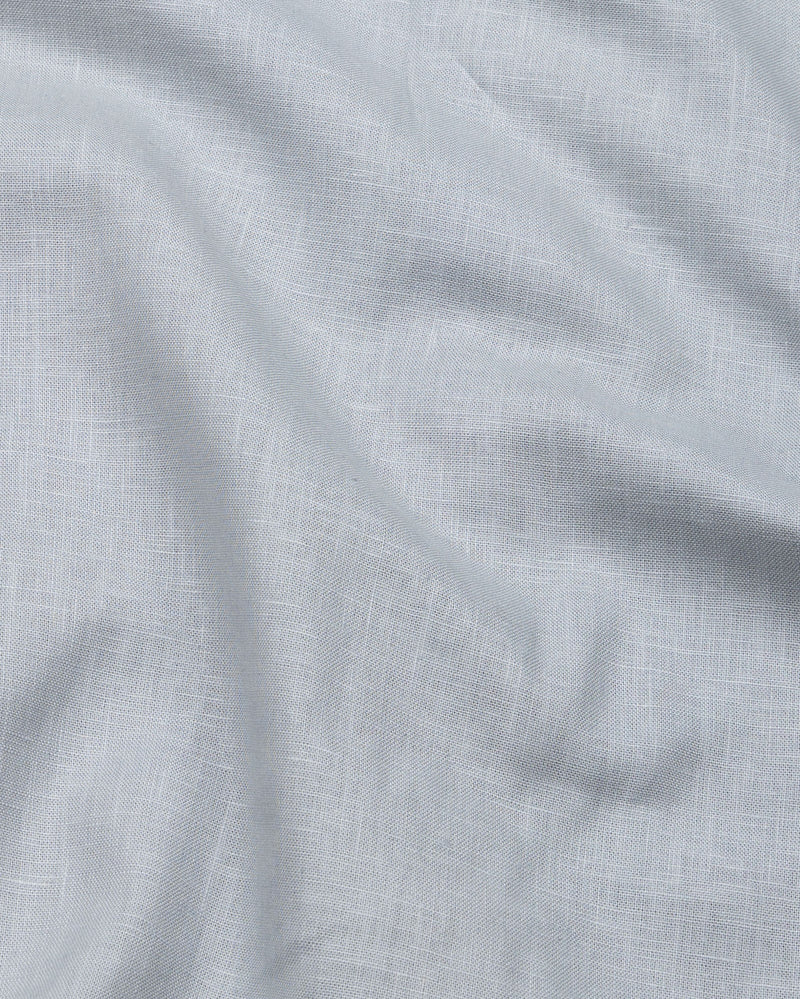 silver Solid Linen Cotton Formal with white button Shirt