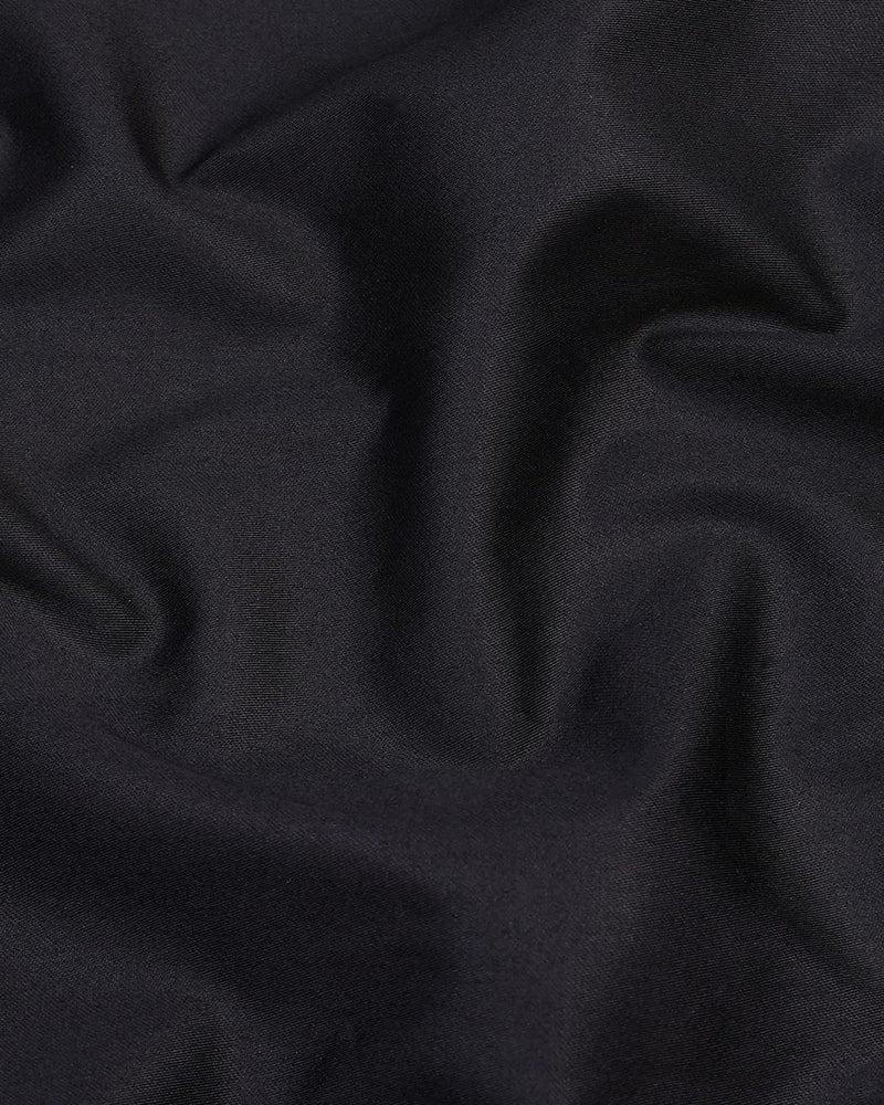 black Soft Touch Satin Premium Cotton Shirt