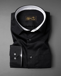 Jet Black Premium Giza Cotton Shirt