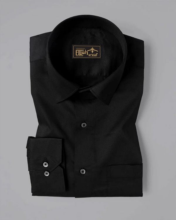 Jet Black Premium Giza Cotton Shirt