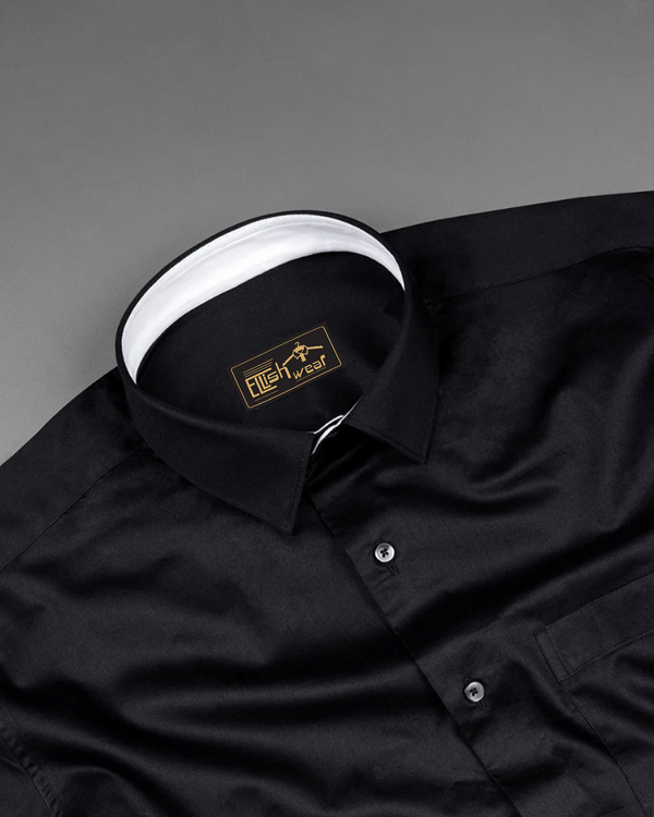 Jet Black Premium Giza Cotton Shirt