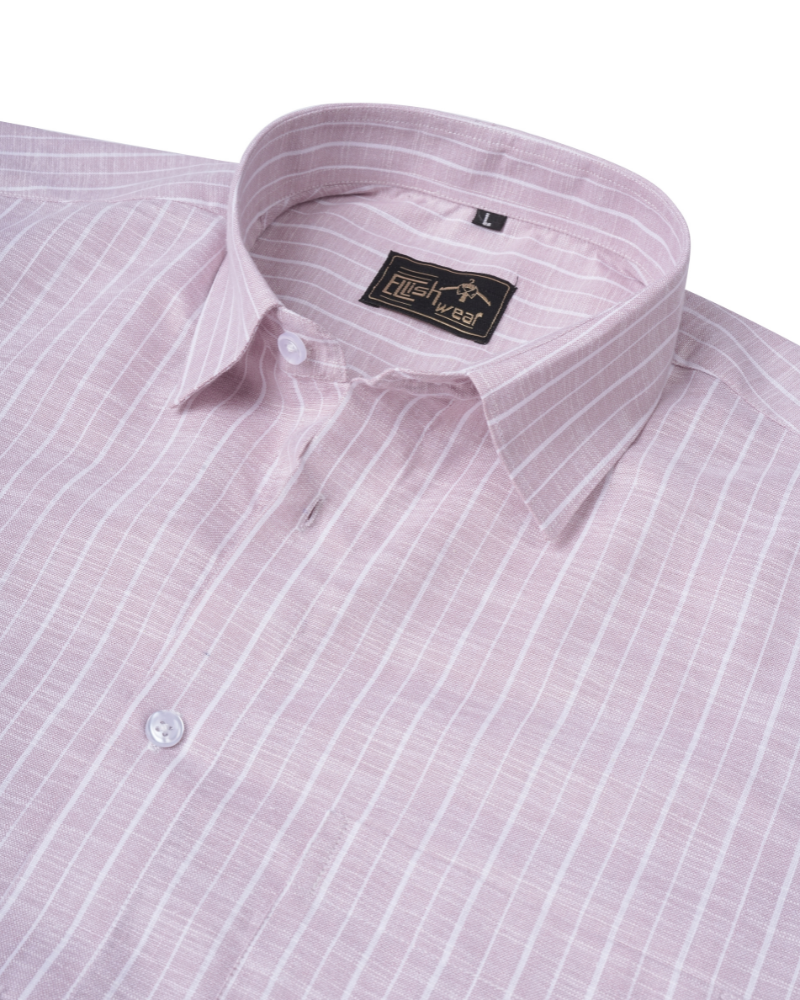 Men Pink Slim Fit Check Full Sleeves Formal Shirt