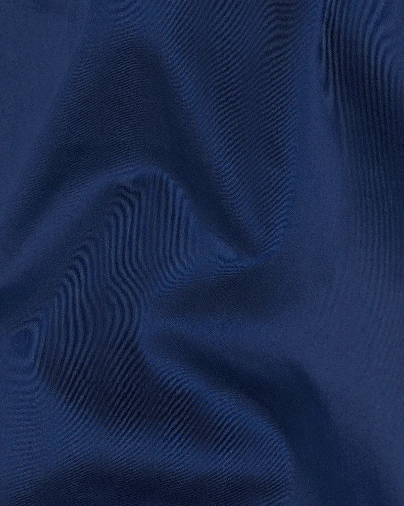 navy blue Soft Touch Satin Premium Cotton Shirt
