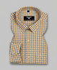 Cavrino Beige & Slate Grid Check Premium Cotton Formal Shirt