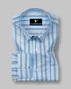 Citrine Blue Multi Stripe Premium Cotton Formal Shirt