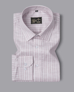 Men Pink Slim Fit Check Full Sleeves Formal Shirt