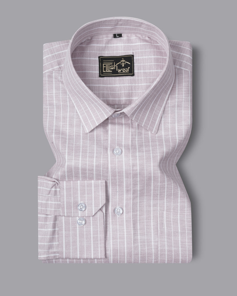 Men Pink Slim Fit Check Full Sleeves Formal Shirt