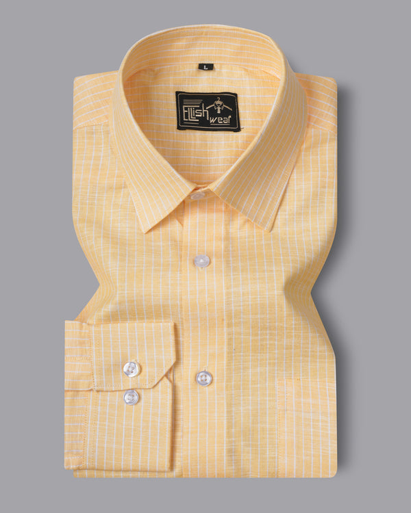 Opsin Yellow Houndstooth Check Amsler Cotton Shirt