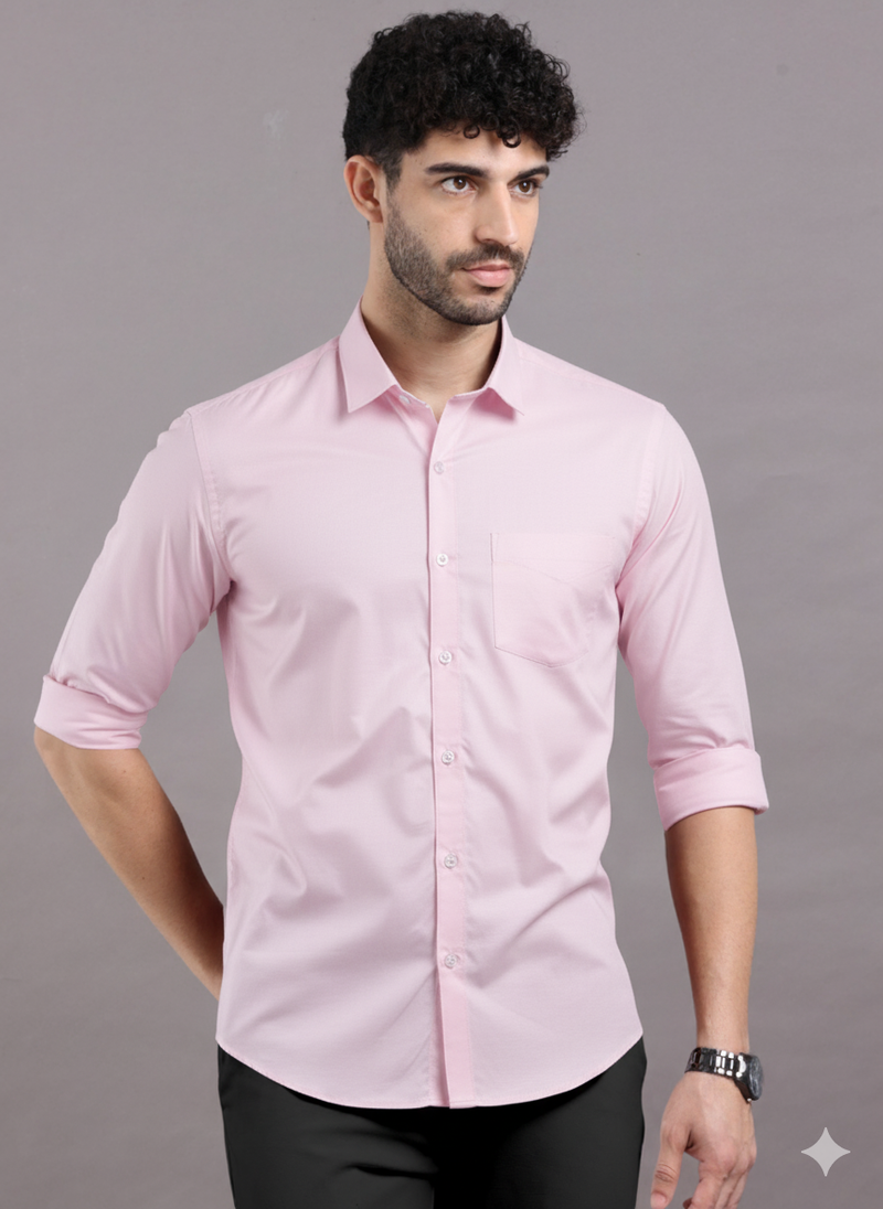 pink Premium Satin Men’s Formal Shirt