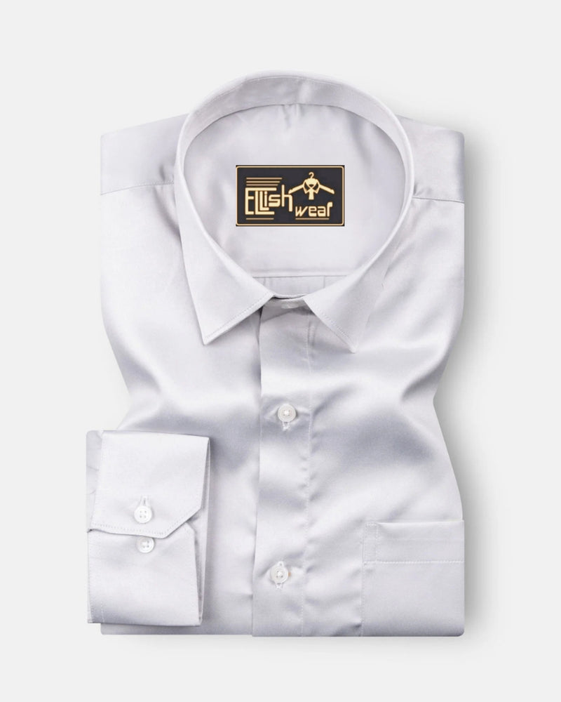 Montor Ghost Silver Satin Men’s Shirt