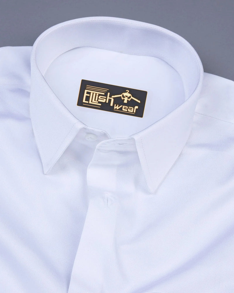 white Premium Satin Men’s Formal Shirt