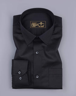 black Soft Touch Satin Premium Cotton Shirt