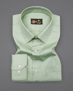 green Soft Touch Satin Premium Cotton Shirt