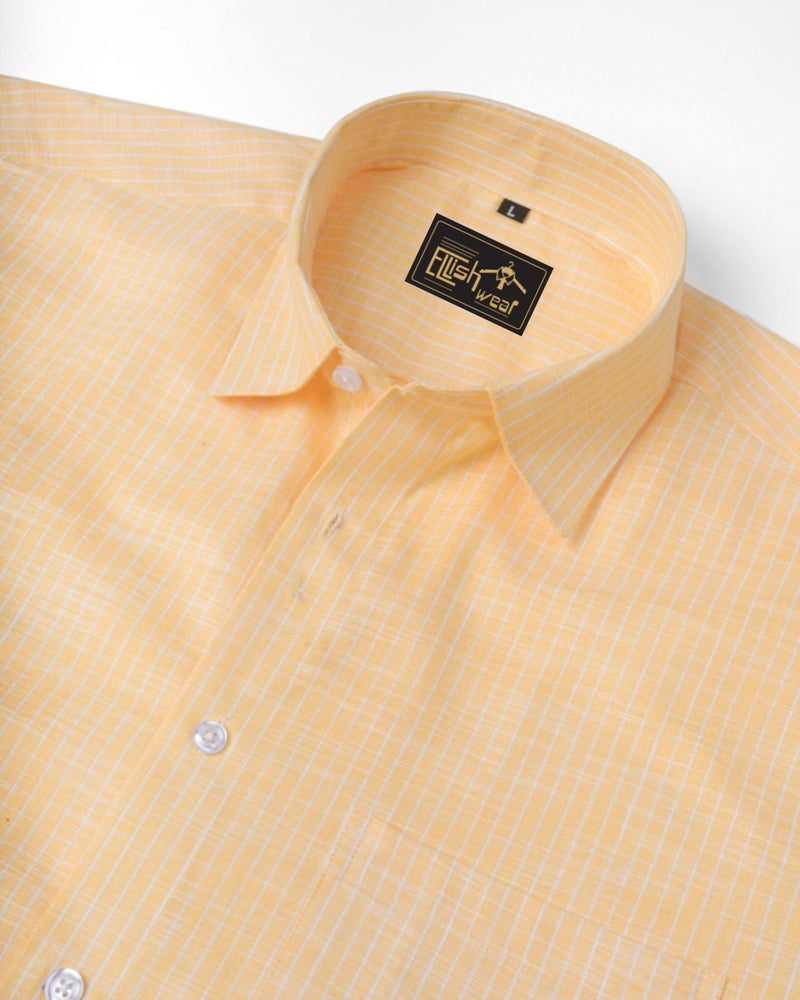 Opsin Yellow Houndstooth Check Amsler Cotton Shirt