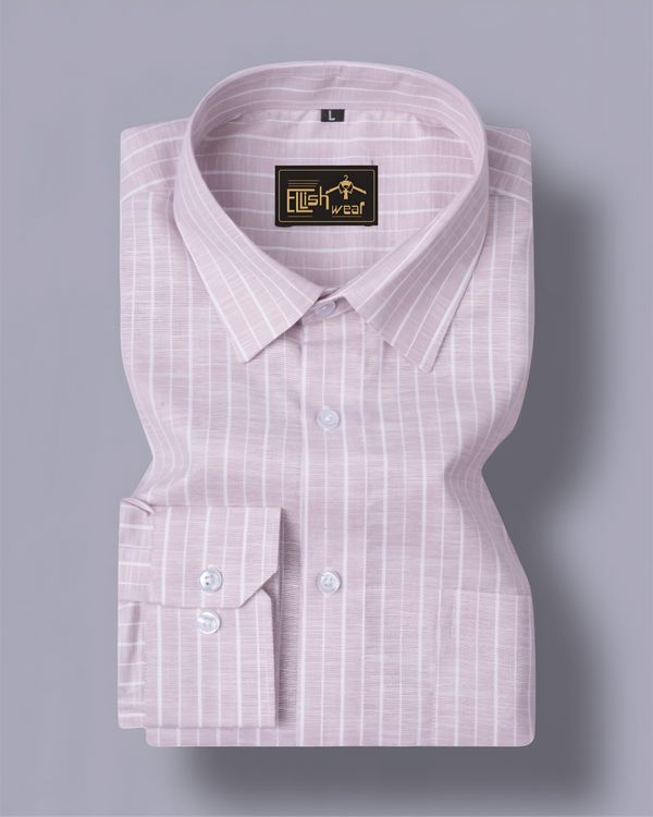 Men Pink regular Fit stripe Full Sleeves Formal Shirt