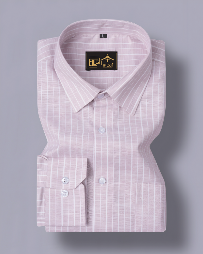 Men Pink Slim Fit Check Full Sleeves Formal Shirt