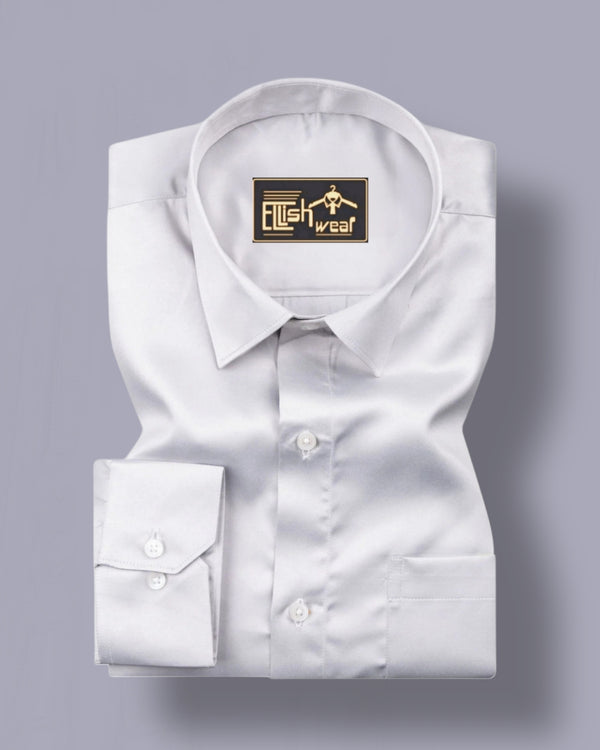 Montor Ghost Silver Satin Men’s Shirt
