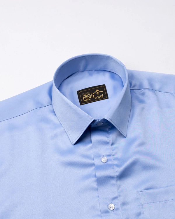 Sky Blue Premium Satin Men's Shirt