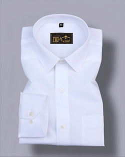 White Solid Linen Cotton Formal Shirt