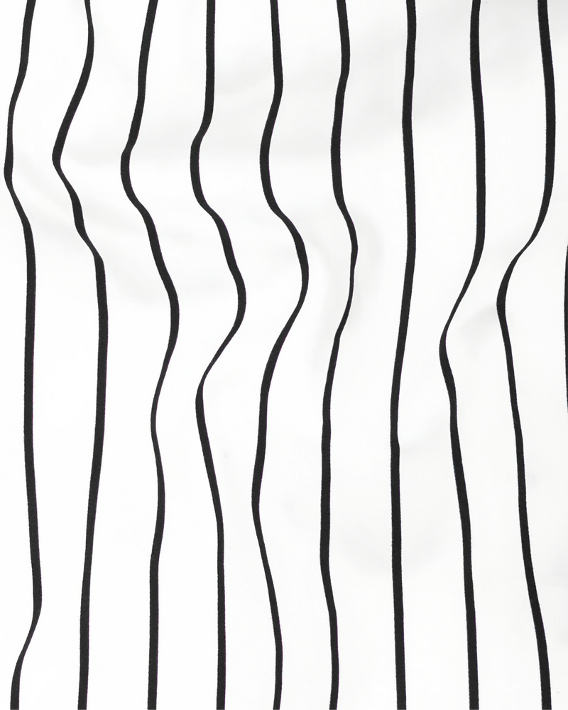 Black & White Stripe Lawn Cotton Men's Formal Shirt