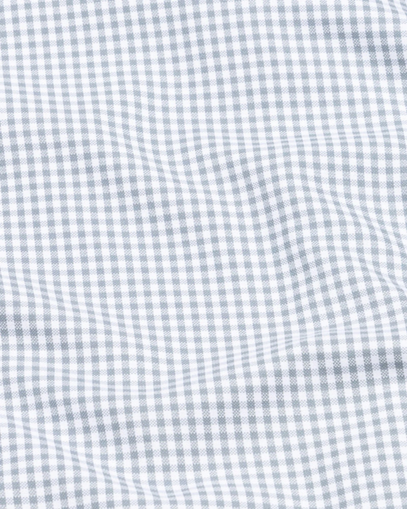 Silver Check Oxford Premium Cotton Shirt For Men