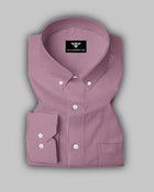 Red With White Micro Check Button Down Cotton Shirt