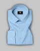 Clinton sky Blue Solid Linen Cotton Formal Shirt