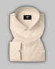 Cream With White Micro Check Button Down Cotton Shirt
