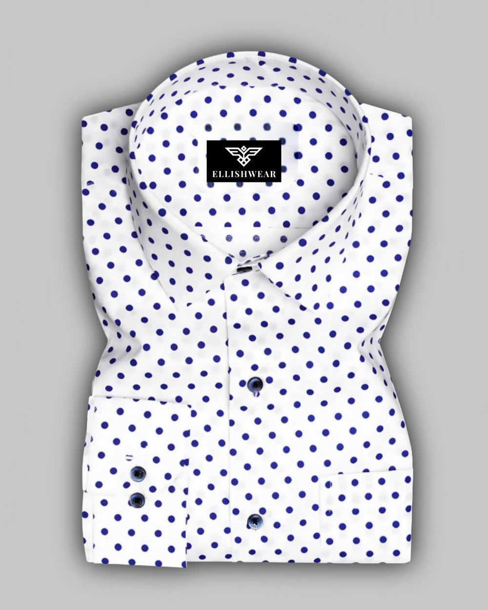 mens navy blue polka dot dress shirt Jared Lang Polka Dot Sport Shirt