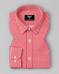 Varellon Red & White Houndstooth Premium Formal Shirt