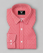 Varellon Red & White Houndstooth Premium Formal Shirt