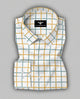 Clemence White Yellow Mint Windowpane Check Shirt for Men
