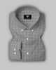 Black With White Micro Check Button Down Cotton Shirt