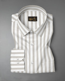Classic Sandstone Beige with White Stripe Premium Shirt