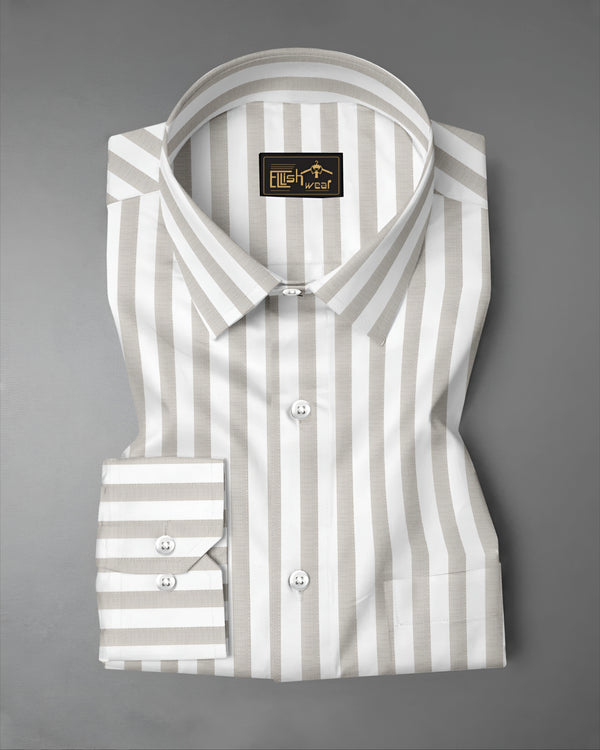 Classic Sandstone Beige with White Stripe Premium Shirt
