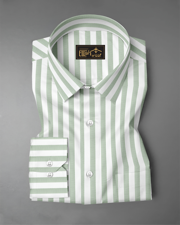 Titanic Pistachio Green With White Twill Stripe Premium Shirt