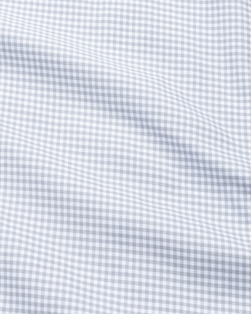 Silver Check Button Down Oxford Cotton Shirt