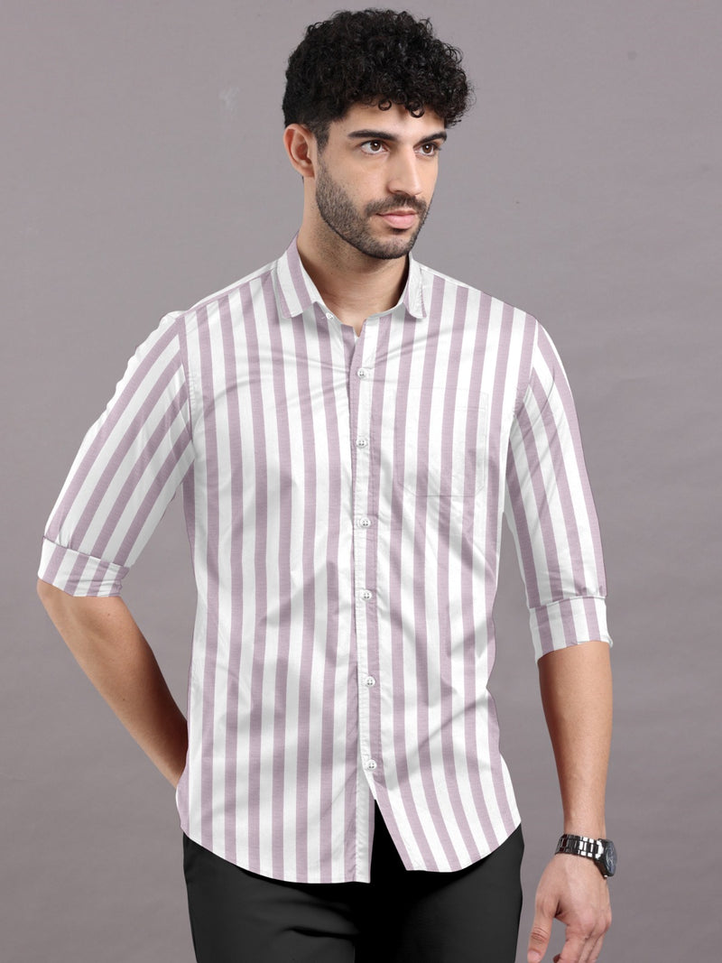 Royal Orchid Lavender with White Stripe Premium Shirt