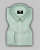 Averique Green & White Stripe Premium Cotton Formal Shirt