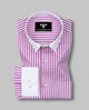 Elite purple & White Striped Premium Cotton Shirt White Cuff Collar