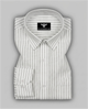 Aurevon White & Charcoal Pinstripe Premium Formal Shirt