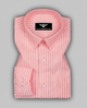 Averique Peach & White Stripe Premium Cotton Formal Shirt