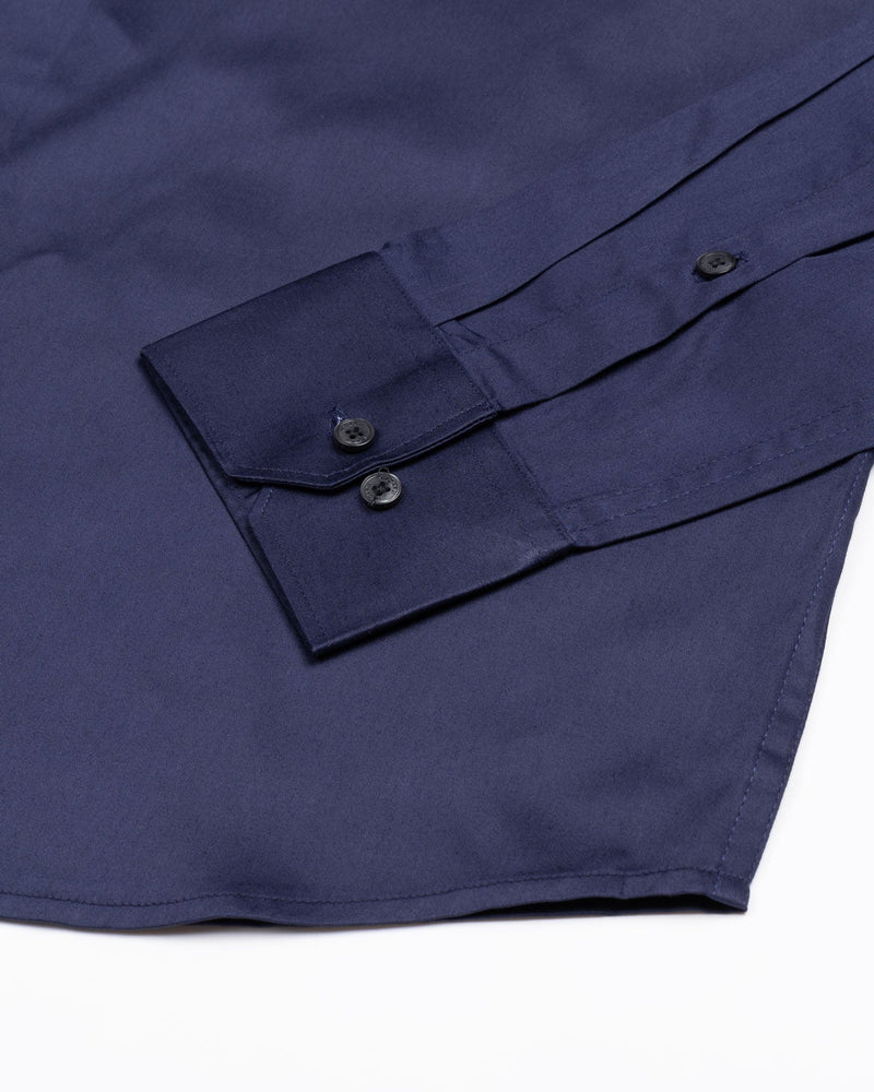 Blue Soft Touch Satin Premium Cotton Shirt